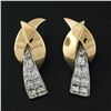 Image 3 : Vintage 14k Yellow & White Gold 1.00 ctw 16 Round Diamond Waterfall Drop Earring