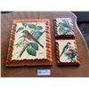 Image 1 : 3 x Wooden Bird Prints