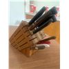 Image 2 : Wooden Knifeblock with Knife Sets - Includes Some Henckels