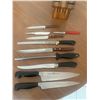 Image 3 : Wooden Knifeblock with Knife Sets - Includes Some Henckels