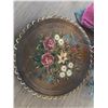 Image 2 : Assorted Floral Decor (Including Hand-Painted Wooden Plate and Capodimonte Ceramic Flowers!)