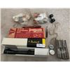 Image 1 : Assortment of Camping Supplies - Rifle Cleaning Kit (.22), Compass, Knife, Rifle/Pistol Cleaning Rod