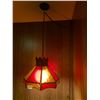 Image 1 : Yellow and Red Stained Glass Swag Lamp