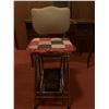 Image 4 : Vintage Wooden Vanity Table w/ Center Mirror and Chair