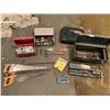 Image 1 : Large Assortment of Tools - Hand Saws, Tool Boxes, Black & Decker FireStorm Drill, and More!