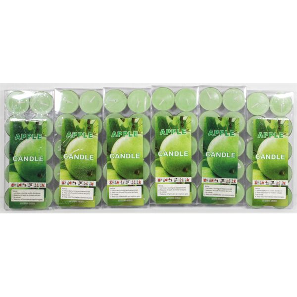 6 PACKS APPLE SCENTED TEA LIGHT CANDLES 