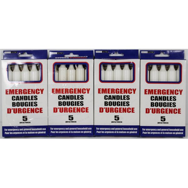 4 BOXES EMERGENCY CANDLES, 5 CANDLES /BOX