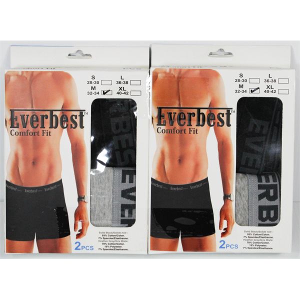 4 PAIRS MENS EVERBEST COMFORT FIT BOXER BRIEFS