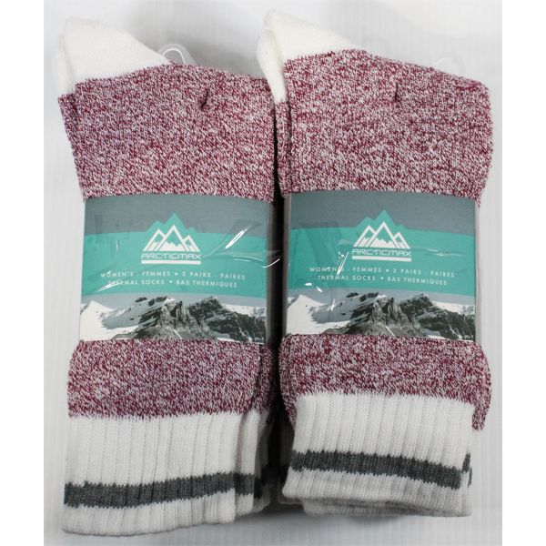 6 PAIRS ARCTICMAX WOMENS THERMAL SOCKS, SIZE 9-11
