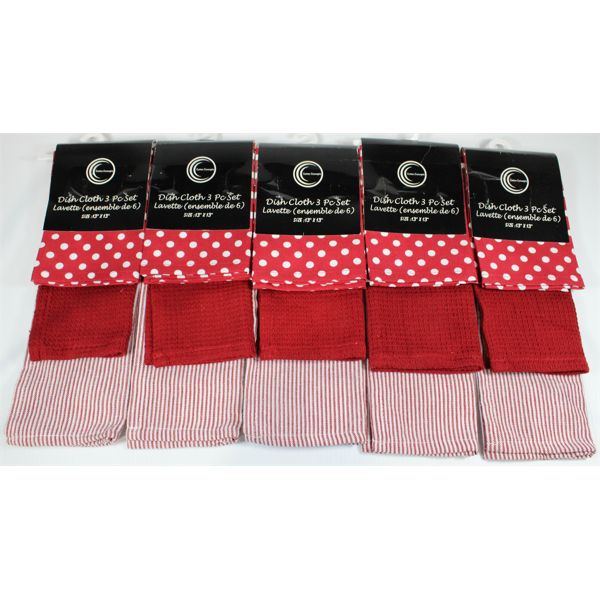 5 COTTON CONCEPTS 3 PCE DISHCLOTH SET