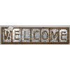 Image 1 : HANGING WOOD AND GALVANIZED STEEL WELCOME SIGN