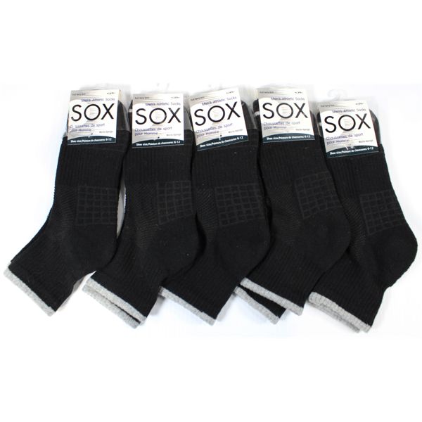 5 PR SOX MENS ATHLETIC SOCKS - SIZE 6-12