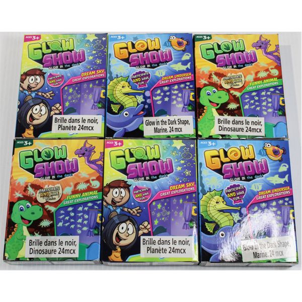 GLOW SHOW GLOW IN THE DARK SHAPES - 24 PCS