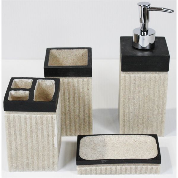 4 PCE BATHROOM ACCESSORIES SET 