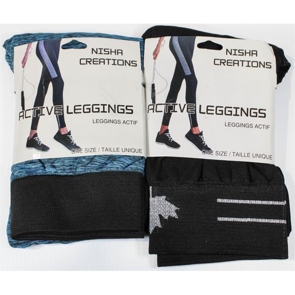 2 NISHA CREATIONS ACTIVE LEGGINGS - ONE SIZE