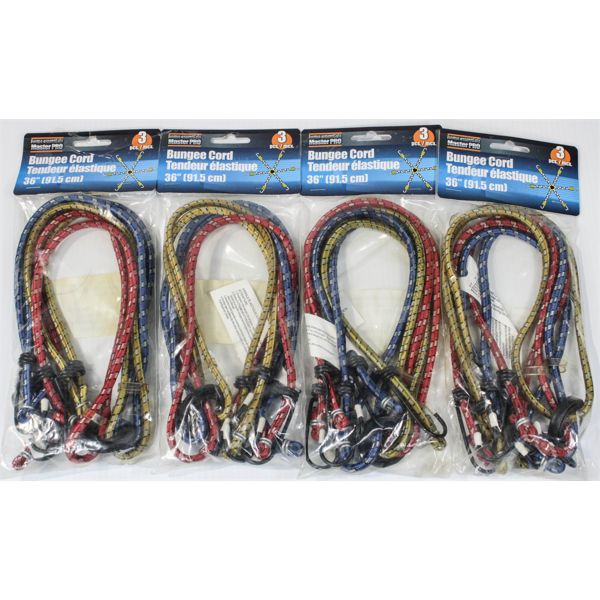 4 X 3 PCE MASTER PRO 36" BUNGEE CORDS