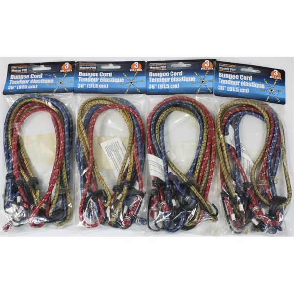 4 X 3 PCE MASTER PRO 36  BUNGEE CORDS