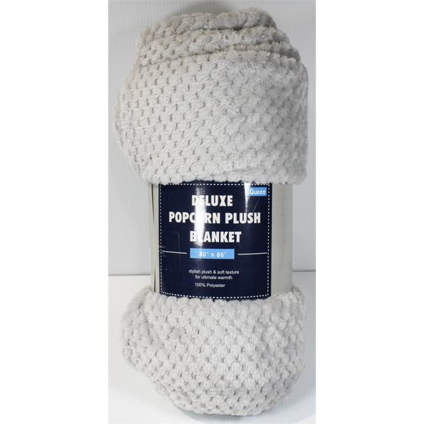 DELUXE HOME QUEEN PLUSH POPCORN BLANKET