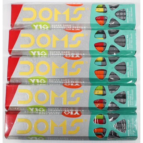 5 PKG DOMS SUPER DARK TRIANGULAR PENCILS