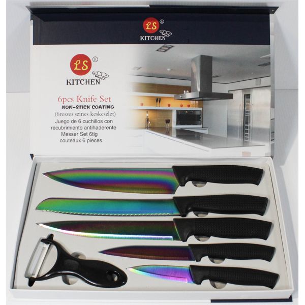 LS 6 PCE KNIFE SET - IRRIDESCENT FINISH