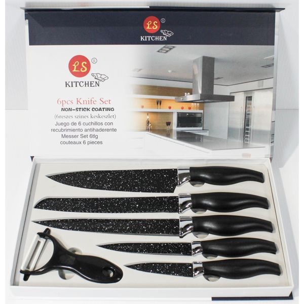 LS 6 PCE KNIFE SET - GRANITE FINISH