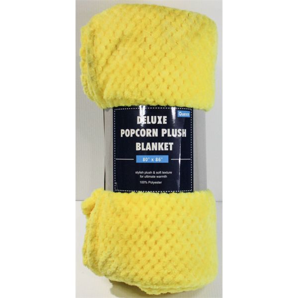 QUEEN SIZE DELUXE POPCORN PLUSH BLANKET