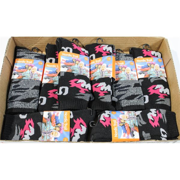 ASST NORDIC TRAIL KIDS CAMOFLAGE THERMAL SOCKS
