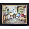 Image 1 : SIGNED WOOD FRAMED CAFE STREET SCENE OIL ON CANVAS