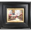 Image 1 : WOOD FRAMED EUROPEAN CAFE SCENE OIL PAINTED CANVAS