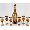 Image 1 : VINTAGE HAND PAINTED DECANTER SET