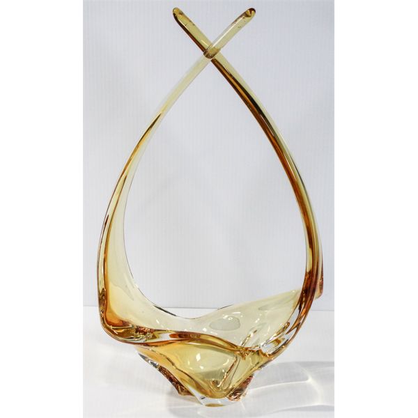 AMBER ART GLASS CENTER PIECE