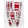 Image 1 : HEAVY UNIQUE CLEAR & CRANBERRY CRYSTAL VASE