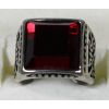 Image 1 : ORNATE MEN'S RING WITH RED STONE - SIZE 7.5