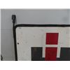 Image 2 : International Harvester Double Sided Porcelain Sign with Original Hanging Brackets 48'' x 53 1/2 '' 