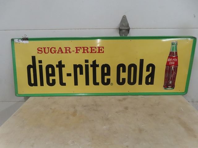 Diet Rite Cola Embossed Metal Sign 54'' x 18''