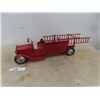 Image 1 : Keystone Packard Pressed Metal Fire Ladder Truck with Battery Operated Headlights 22'' Long