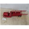 Image 2 : Keystone Packard Pressed Metal Fire Ladder Truck with Battery Operated Headlights 22'' Long