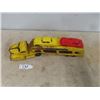 Image 2 : Marx Pressed Metal Auto Transport Truck with Two Plastic Cars 22'' Long