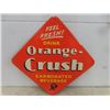 Image 1 : 1939 Orange Crush Tin Sign USA SSCO with Crushy Graphic 16'' x 16''