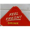 Image 2 : 1939 Orange Crush Tin Sign USA SSCO with Crushy Graphic 16'' x 16''