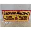 Image 1 : Sherwin Williams Paints and Varnishes Tin Sign in English and French 19'' x 8 1/2'' 