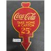 Image 1 : Coca Cola 'Take Home a Carton' Arrow Rack Double Sided Metal Sign in English and French 18''