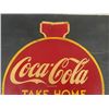 Image 2 : Coca Cola 'Take Home a Carton' Arrow Rack Double Sided Metal Sign in English and French 18''