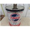 Image 2 : Anglo 45 LBS Painted Metal Grease Pail with Spout and Handle, Good Clean Graphics 