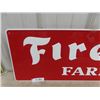 Image 2 : Firestone Farm Tires Embossed Tin Sign 48'' x 12'' 