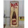 Image 1 : 1962 Kik Cola Metal Vertical Bottle Sign with Embossed Bottle, Barker Made in Canada 17'' x