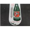 Image 3 : 7up Porcelain Thermometer with Bottle "The Fresh Up Family Drink" Made in Canada 15'' x 6'' 