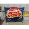 Image 1 : Embossed Pepsi Cola Bottle Cap Tin Sign, Made in USA 30'' x 26 1/2''