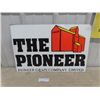 Image 1 : The Pioneer Grain Company Vinyl on Tin Sign 23'' x 15'' 