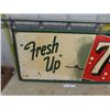 Image 2 : 1955 "Fresh Up with 7UP'' Embossed Self Framed Metal Sign, Stout Sign Company 54'' x 18 1/2'